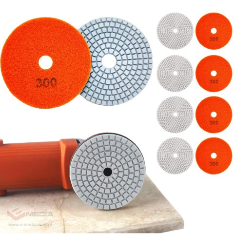 10x Tarcza Diamentowa Polerska 80mm do Szlifowania Gresu Płytek Na Rzep 300