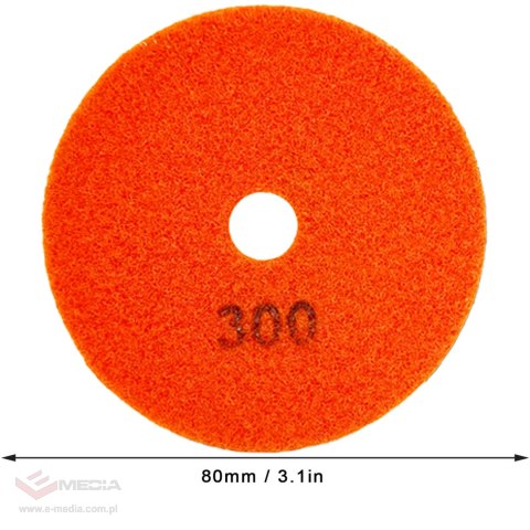 10x Tarcza Diamentowa Polerska 80mm do Szlifowania Gresu Płytek Na Rzep 300