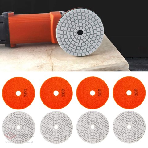 10x Tarcza Diamentowa Polerska 80mm do Szlifowania Gresu Płytek Na Rzep 300