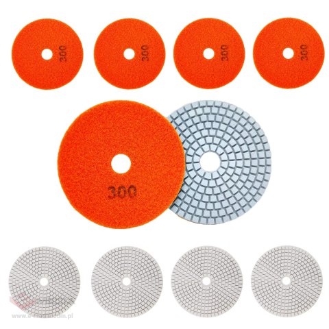 10x Tarcza Diamentowa Polerska 80mm do Szlifowania Gresu Płytek Na Rzep 300