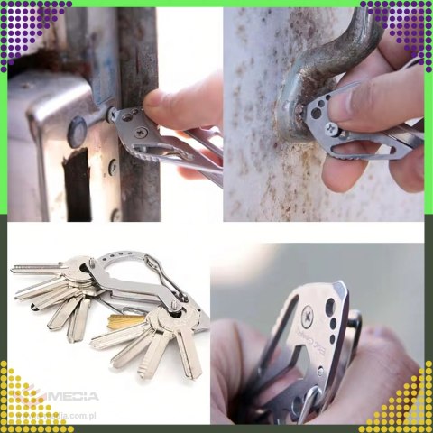 Brelok Breloczek Karabińczyk do Kluczy Wielofunkcyjny Survival Multi-Tool