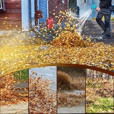 Dmuchawa Akumulatorowa Powietrzna Ręczna do Liści Kurzu Śniegu 400W 2 x Aku
