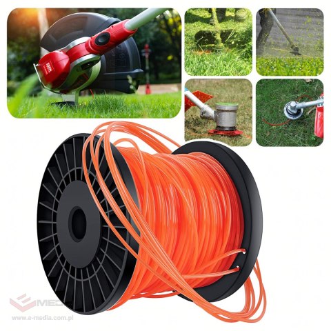 Mocna Żyłka Tnąca do Głowic Podkaszarki Kosy Koszenia 2,4mm x 100m 5-Kątna