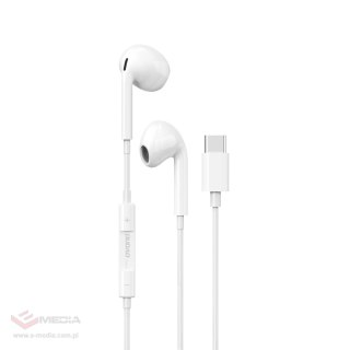 Dudao słuchawki douszne ze złączem USB Typu C biały (X14PROT)