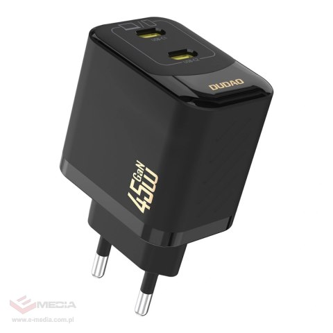 Ładowarka sieciowa Dudao A28PEU PD 45W GaN 2xUSB - czarna
