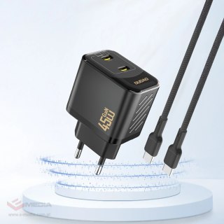 Ładowarka sieciowa Dudao A28PEU PD 45W GaN 2xUSB - czarna