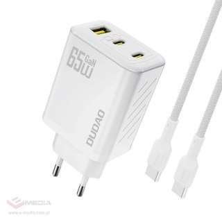 Ładowarka sieciowa Dudao A29C 65W GaN + kabel USB-C - biała