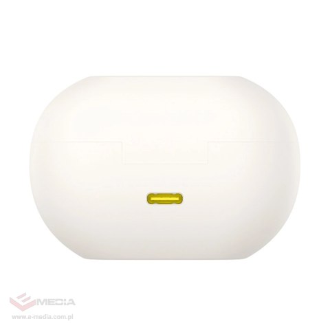 Słuchawki Baseus Bass 15 Clip OWS bezprzewodowe z kablem Baseus Simple USB-C 3A 30cm - białe