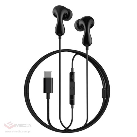 Słuchawki Baseus Encok CZ20 dokanałowe przewodowe USB-C - czarne
