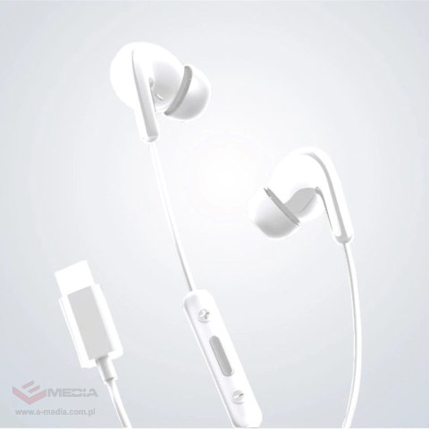 Słuchawki przewodowe Xiaomi BHR8931GL dokanałowe USB-C z pilotem - białe