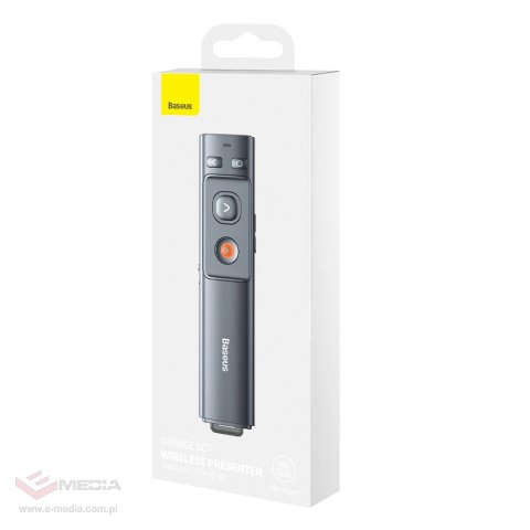 Wskaźnik laserowy Baseus Orange Dot bezprzewodowy do prezentacji - szary (bez baterii)