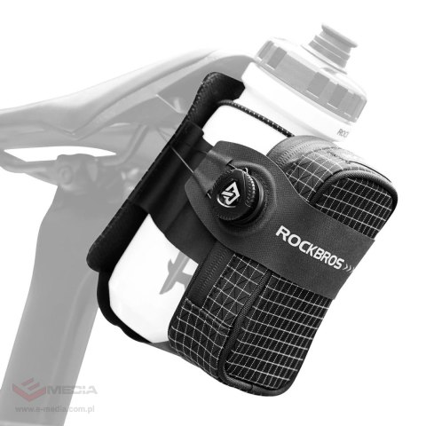 Torba rowerowa Rockbros P010 podsiodłowa 0,2 l z uchwytem na bidon 0,6 l - czarna