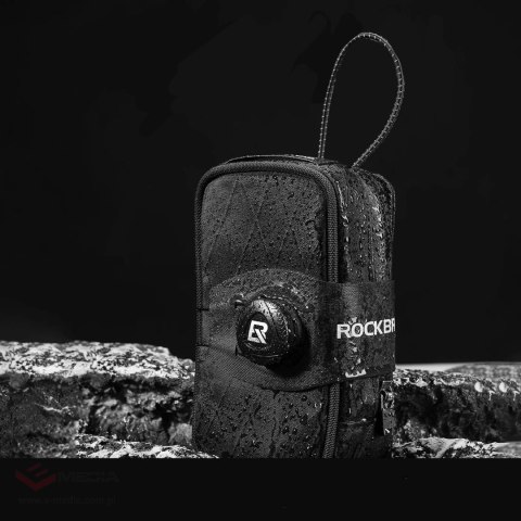 Torba rowerowa Rockbros P010 podsiodłowa 0,2 l z uchwytem na bidon 0,6 l - czarna
