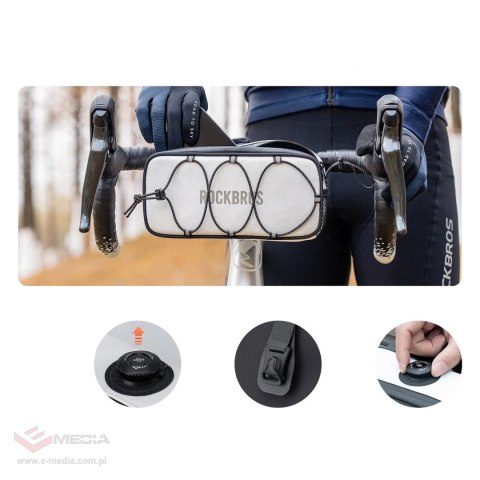 Torba rowerowa Rockbros TL001 ROAD TO SKY 1,9 l na kierownicę wodoodporna - biała
