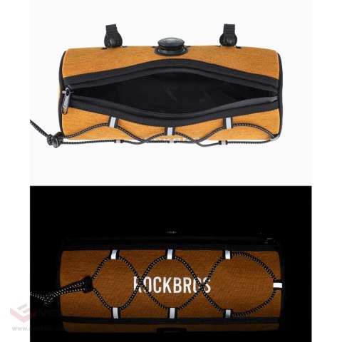 Torba rowerowa Rockbros TL002 ROAD TO SKY 1,5 l na kierownicę wodoodporna - pomarańczowa