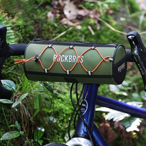 Torba rowerowa Rockbros TL002 ROAD TO SKY 1,5 l na kierownicę wodoodporna - zielona