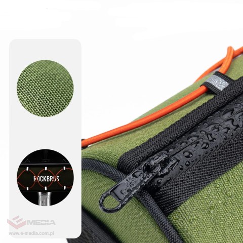Torba rowerowa Rockbros TL002 ROAD TO SKY 1,5 l na kierownicę wodoodporna - zielona
