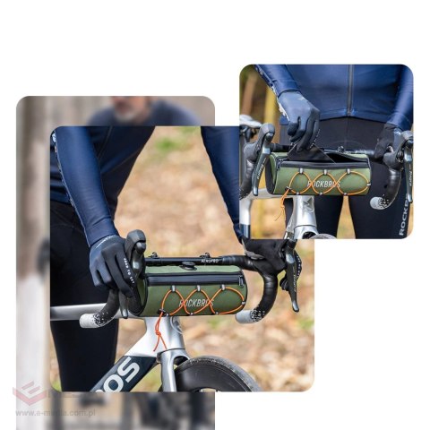 Torba rowerowa Rockbros TL002 ROAD TO SKY 1,5 l na kierownicę wodoodporna - zielona
