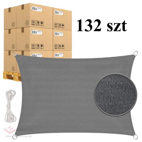 132x Zagiel Przeciwsłoneczny Parasol Ogrodowy Zacieniacz Prostokąt Markiza 2x3m