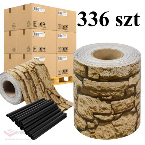 336 x Taśma Ogrodzeniowa 19cm x 35m Osłona Panelowa na Ogrodzenie Płot UV Kamień
