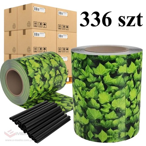 336 x Taśma Ogrodzeniowa 19cm x 35m Osłona Panelowa na Ogrodzenie Płot UV Liście