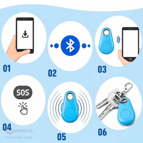 Lokalizator Kluczy Bluetooth Gps Key Finder Brelok Lokalizacja Zestaw 5 szt