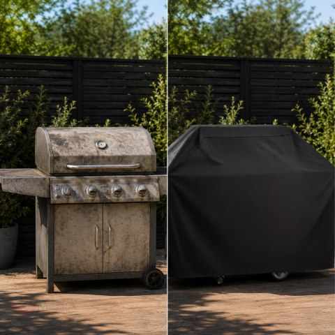 Pokrowiec Plandeka na Grila Wodoodporny Duży Osłona na Grill 145x117x61cm