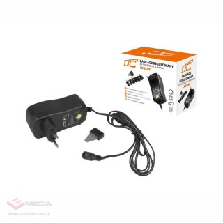 Zasilacz regulowany 3 V-12 V/2500 mA, 6 wtyków LXG288