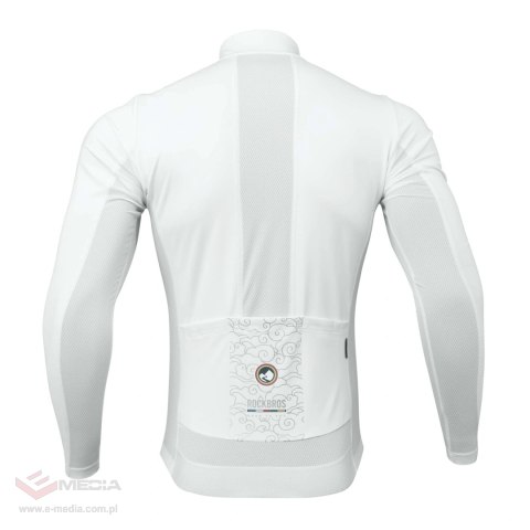 Bluza rowerowa Rockbrs TLWT001 ROAD TO SKY wiatroszczelna, ocieplana, S - biała
