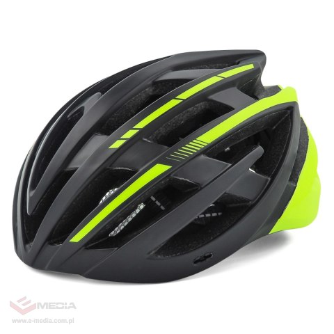 Kask rowerowy MTB Wozinsky z odpinanym daszkiem i tylną lampką USB 54-57 cm - czarno-żółty