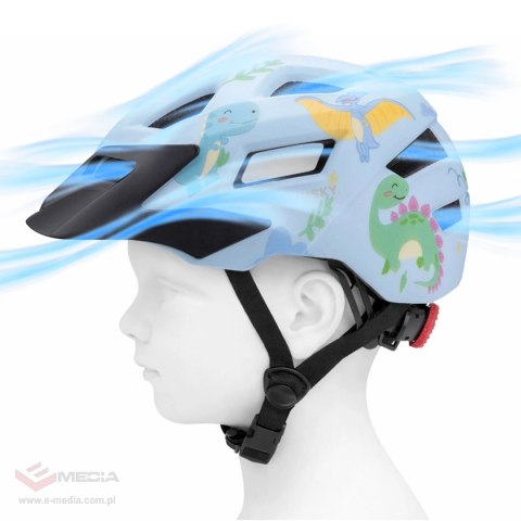 Kask rowerowy dziecięcy MTB Wozinsky z odpinanym daszkiem 52-56 cm - jasnoniebieski