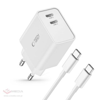 Ładowarka Tech-Protect C35W sieciowa 2x USB-C PD 35W z kablem USB-C / USB-C - biała