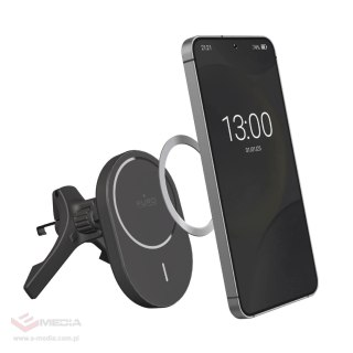Uchwyt samochodowy Puro z ładowarką Qi2, kompatybilny z MagSafe - czarny