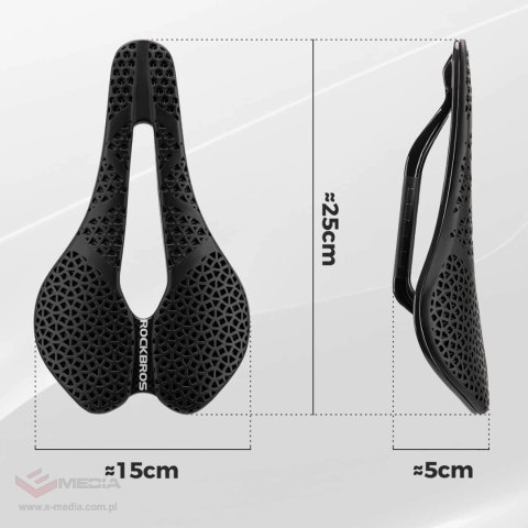 Siodełko rowerowe Rockbros LF0214 anatomiczne 3D wodoodporne - czarne