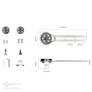 Uchwyt na licznik rowerowy Rockbros FK-307T stop tytanu - tytanowy