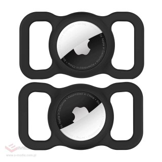 Etui Wozinsky WEA-01 na Apple AirTag silikonowe na obrożę psa lub kota - czarne