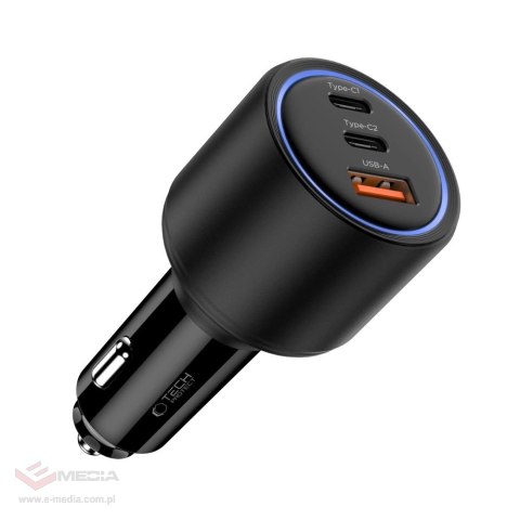 Ładowarka samochodowa CC04 3-porty PD175W - czarna