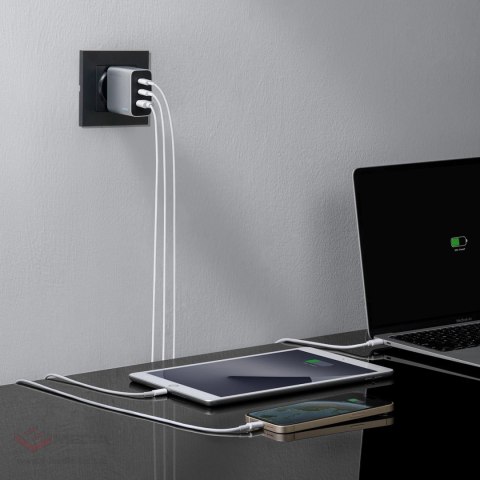 Ładowarka sieciowa Cuktech 65W GaN 2xUSB-C 1xUSB-A - szara