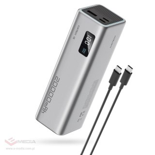 Powerbank Cuktech CUKP200XGLGR 85W 20000mAh 2 x USB-C 1 x USB-A - szary