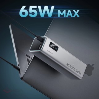 Powerbank Cuktech CUKP200XGLGR 85W 20000mAh 2 x USB-C 1 x USB-A - szary