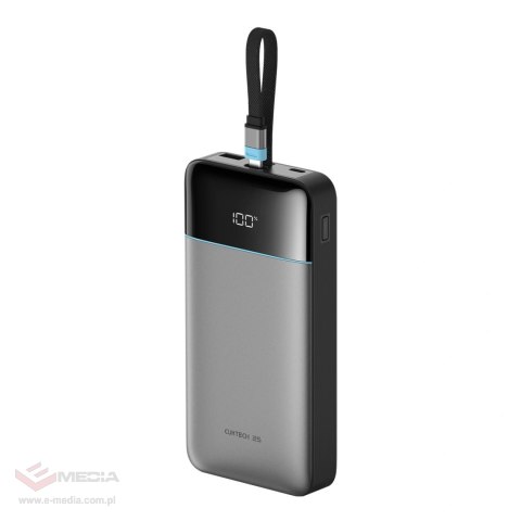 Powerbank Cuktech LPB252N 120 W 25000 mAh z wbudowanym kablem USB-C - szary