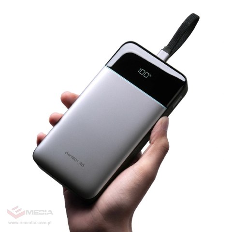 Powerbank Cuktech LPB252N 120 W 25000 mAh z wbudowanym kablem USB-C - szary
