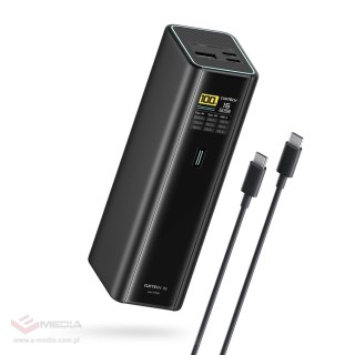 Powerbank Cuktech PB200U 210 W 20000 mAh 2x USB-C + USB-A z wyświetlaczem TFT i kablem USB-C 240 W - czarny