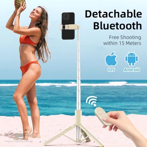 Selfie Stick Tech-Protect L09S z tripodem - beżowy