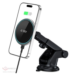 Uchwyt Tech-Protect A2 samochodowy na telefon z ładowarką indukcyjną MagSafe 15W na kokpit - czarny