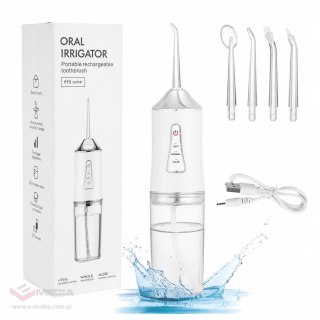 1600 x Irygator do Zębów Bezprzewodowy Dentystyczny Mocny 4 Dysze 3 Tryby 230 ml