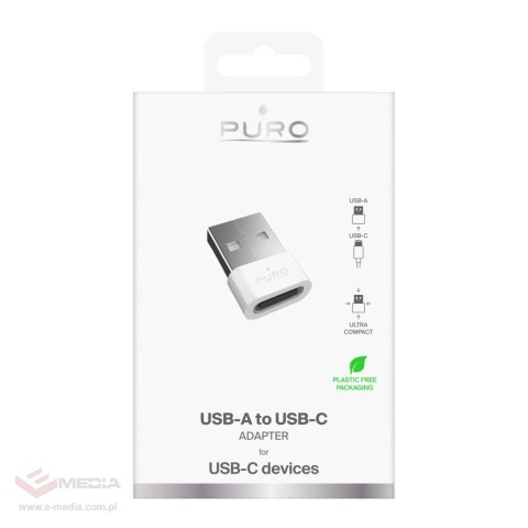 Adapter Puro USB-C - USB-A przejściówka - biały