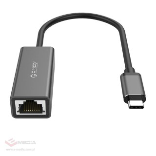 Adapter sieciowy Orico XC-R45-V1 USB-C do RJ45 Gigabit Ethernet 1 Gbps - czarny
