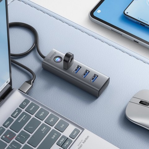 Hub Orico PDD4U-U3 4x USB-A 3.0 - szary