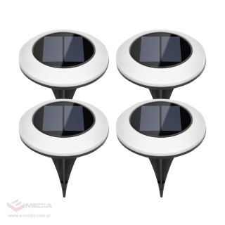 Lampa solarna ogrodowa wbijana gruntowa- komplet 4 sztuk